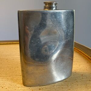 Vintage English Pewter 8oz Flask